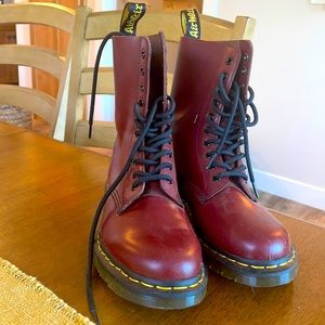 Maroon doc martens, brand new